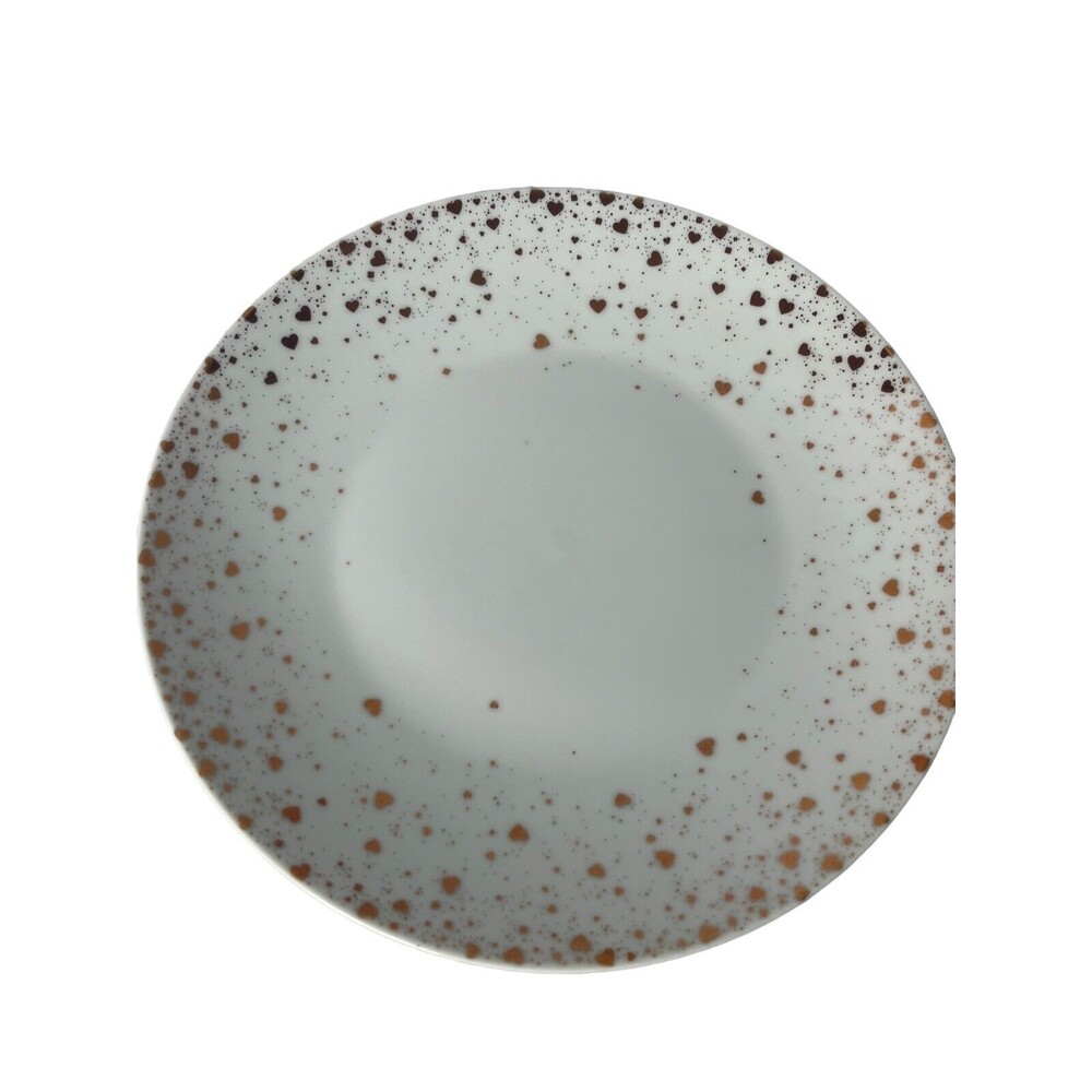 Pottery Barn Monique Lhuillier Rose Gold Heart Glass Plate Valentines Day